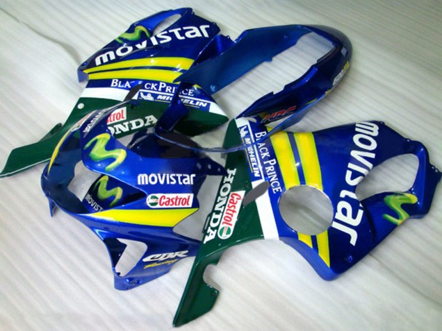 Carenagens Moto Honda CBR600 F4 1999-2000 - Azul Amarelo Verde MoviStar Castrol