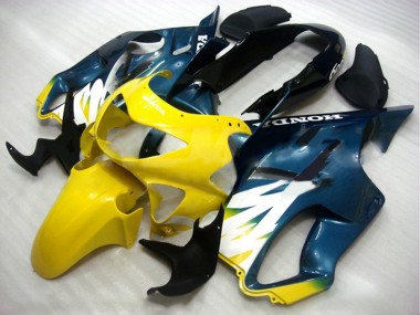 Carenagens Moto Honda CBR600 F4 1999-2000 - Amarelo Azul Escuro Preto Brilhante