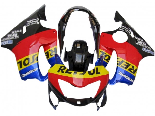 Carenagens Moto Honda CBR600 F4 1999-2000 - Vermelho Amarelo Azul Preto Brilhante Repsol