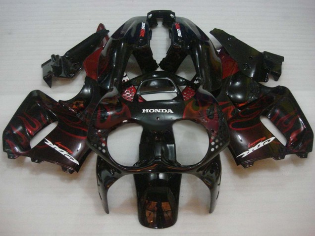 Carenagens Moto Honda CBR900RR 893 1992-1993 - Preto Brilhante Vermelho Chama
