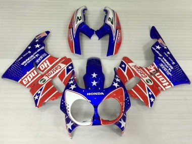 Carenagens Moto Honda CBR900RR 893 1992-1993 - Branco Vermelho Azul Estrela Castrol