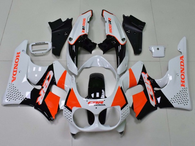 Carenagens Moto Honda CBR900RR 893 1992-1993 - Branco Laranja Preto Brilhante