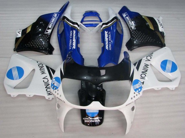 Carenagens Moto Honda CBR900RR 893 1994-1995 - Branco Azul Preto Brilhante Konica Minolta