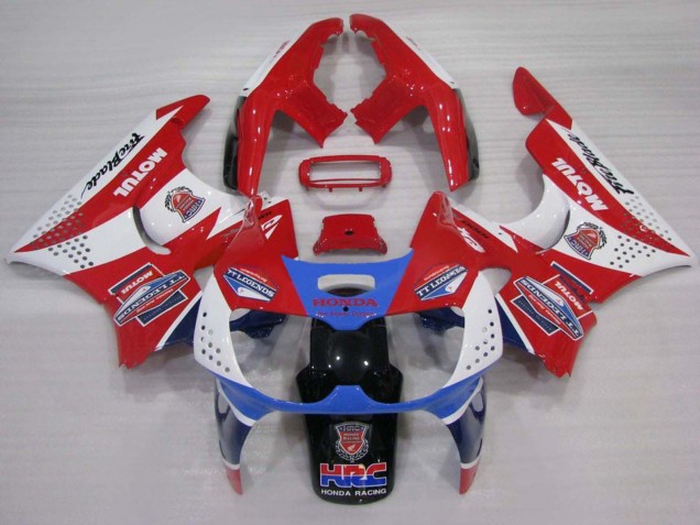 Carenagens Moto Honda CBR900RR 893 1994-1995 - Branco Vermelho Azul Claro Motul