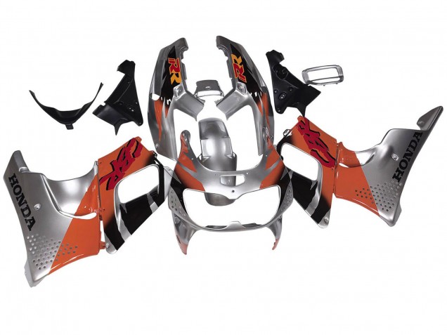 Carenagens Moto Honda CBR900RR 893 1994-1995 - Prata Laranja Preto Brilhante