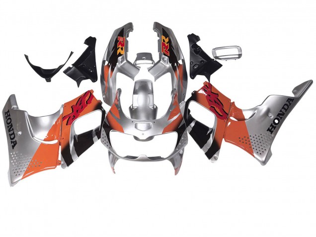 Carenagens Moto Honda CBR900RR 893 1994-1995 - Prata Laranja Preto Brilhante
