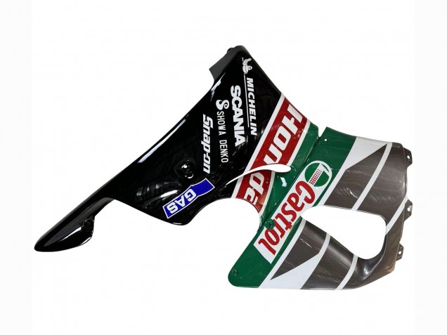 Carenagens Moto Honda CBR900RR 893 1996-1997 - Branco Verde Cinzento Preto Brilhante Castrol