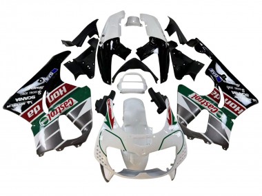 Carenagens Moto Honda CBR900RR 893 1996-1997 - Branco Verde Cinzento Preto Brilhante Castrol