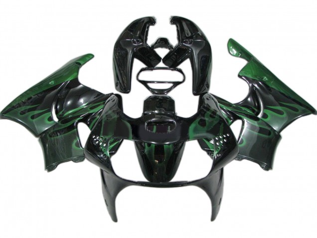 Carenagens Moto Honda CBR900RR 919 1998-1999 - Preto Brilhante Verde Chama