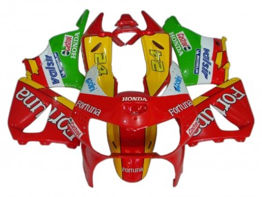 Carenagens Moto Honda CBR900RR 919 1998-1999 - Vermelho Amarelo Verde Branco Fortuna Castrol