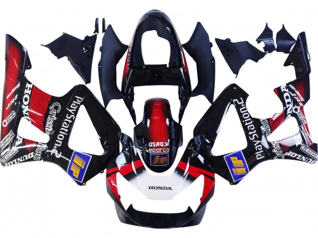 Carenagens Moto Honda CBR900RR 929 2000-2001 - Vermelho Branco Preto Brilhante PlayStation 2