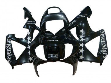 Carenagens Moto Honda CBR900RR 929 2000-2001 - Preto Brilhante Branco SevenStars