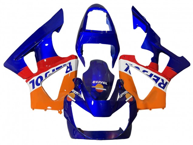 Carenagens Moto Honda CBR900RR 929 2000-2001 - Laranja Branco Vermelho Azul Repsol
