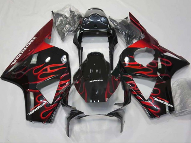 Carenagens Moto Honda CBR900RR 954 2002-2003 - Preto Brilhante Vermelho Chama