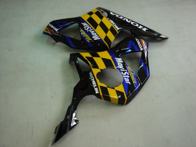 Carenagens Moto Honda CBR900RR 954 2002-2003 - Azul Amarelo Preto Brilhante Telefumica MoviStar Castrol