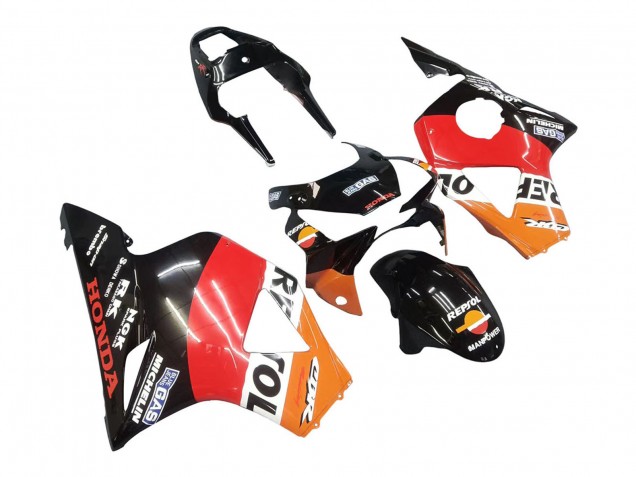 Kits Carenagem Moto Honda CBR900RR 954 2002-2003 - Laranja Branco Vermelho Preto Brilhante Repsol