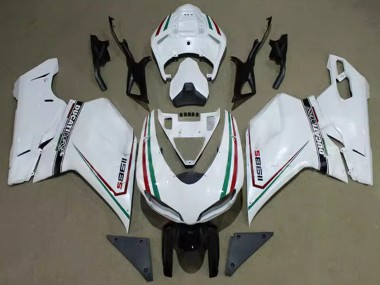 Carenagens Moto Ducati 1198 2007-2014 - Branco Vermelho Verde Preto Corse