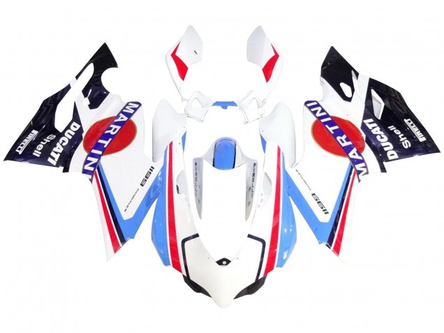 Carenagens Moto Ducati 1199 2011-2014 - Branco Vermelho Azul Preto Brilhante Martini