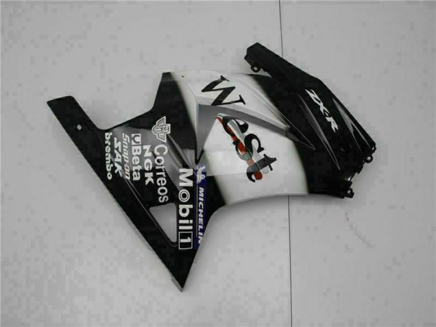 Carenagens Moto Kawasaki EX250 2008-2012 - Preto Brilhante Branco West