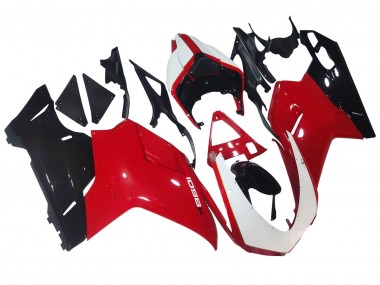 Carenagens Moto Ducati 1098 2007-2014 - Branco Vermelho Preto Brilhante