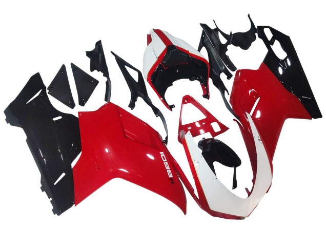 Carenagens Moto Ducati 1098 2007-2014 - Branco Vermelho Preto Brilhante