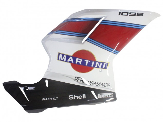 Carenagens Moto Ducati 1098 2007-2014 - Branco Vermelho Azul Preto Brilhante Martini