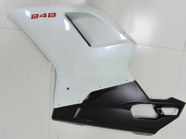 Carenagens Moto Ducati 848 2007-2014 - Branco Preto Fosco