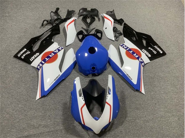 Carenagens Moto Ducati Panigale 899/1199 2011-2014 - Branco Azul Preto Brilhante Martini