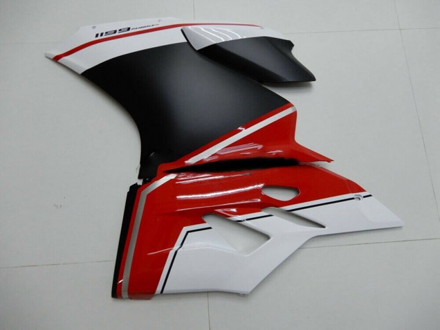 Carenagens Moto Ducati 1199 2011-2014 - Branco Vermelho Preto Fosco