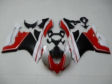 Carenagens Moto Ducati 1199 2011-2014 - Branco Vermelho Preto Fosco