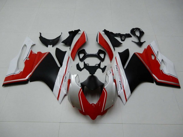 Carenagens Moto Ducati 1199 2011-2014 - Branco Vermelho Preto Fosco