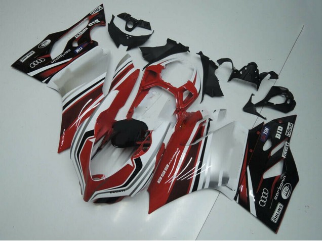 Carenagem Moto Ducati Panigale 899 2011-2014 - Branco Vermelho Preto Brilhante