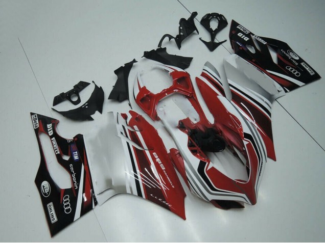 Carenagem Moto Ducati Panigale 899 2011-2014 - Branco Vermelho Preto Brilhante