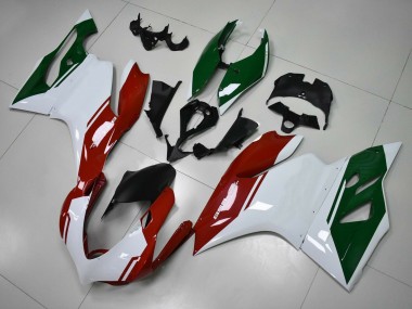 Carenagens Moto Ducati Panigale 899 2011-2014 - Branco Vermelho Verde Escuro