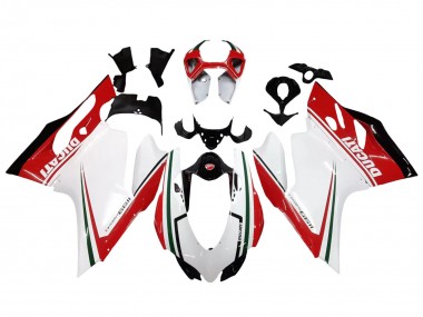 Carenagens Moto Ducati 1199 2011-2014 - Branco Vermelho Verde Preto Brilhante