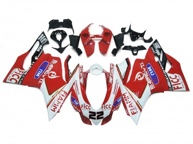 Carenagens Moto Ducati 1199 2011-2014 - Branco Vermelho Preto Brilhante Fiamm Ficc 22