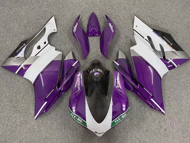 Carenagens Moto Ducati 959/1299 2015-2020 - Roxo Branco Preto Brilhante Flex-Box