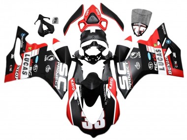 Carenagens Moto Ducati 959/1299 2015-2020 - Branco Vermelho Preto Fosco Lucas 33