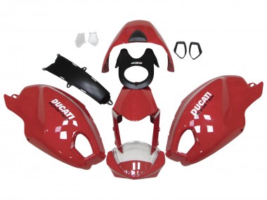 Carenagens Moto Ducati Monster 696 796 1100 1100S 2008-2012 - Vermelho Branco