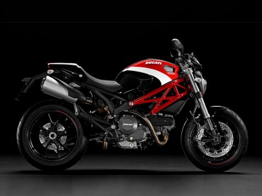 Carenagens Moto Ducati Monster 696 796 1100 1100S 2008-2012 - Branco Vermelho