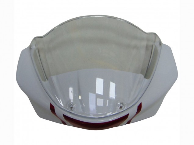 Carenagens Moto Ducati Monster 696 796 1100 1100S 2008-2012 - Branco Vermelho Preto Brilhante