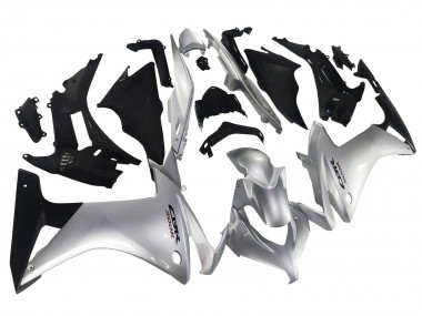 Carenagem Moto Honda CBR500R 2013-2015 - Prata Preto Brilhante