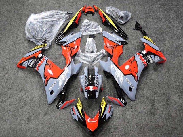 Carenagens Moto Honda CBR500R 2013-2015 - Nardo Cinzento Brilhante Amarelo Preto Brilhante Repsol HRC Red Bull