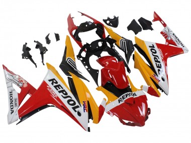 Carenagens Moto Honda CBR500R 2016-2018 - Amarelo Branco Vermelho Repsol HRC