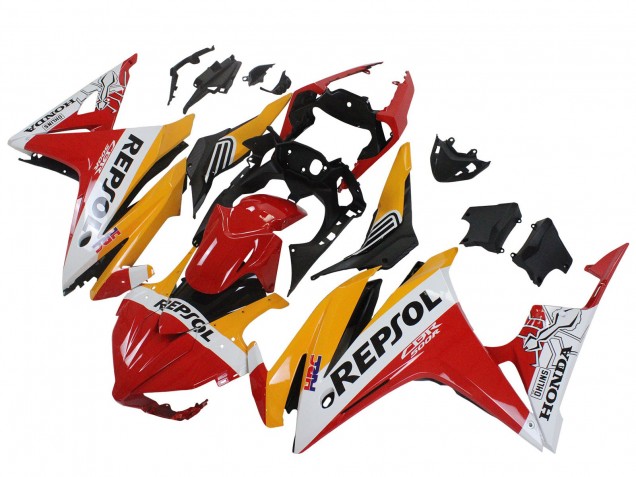 Carenagens Moto Honda CBR500R 2016-2018 - Amarelo Branco Vermelho Repsol HRC