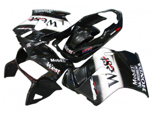 Carenagens Moto Honda VFR 800 1998-2001 - Preto Brilhante Branco West HRC