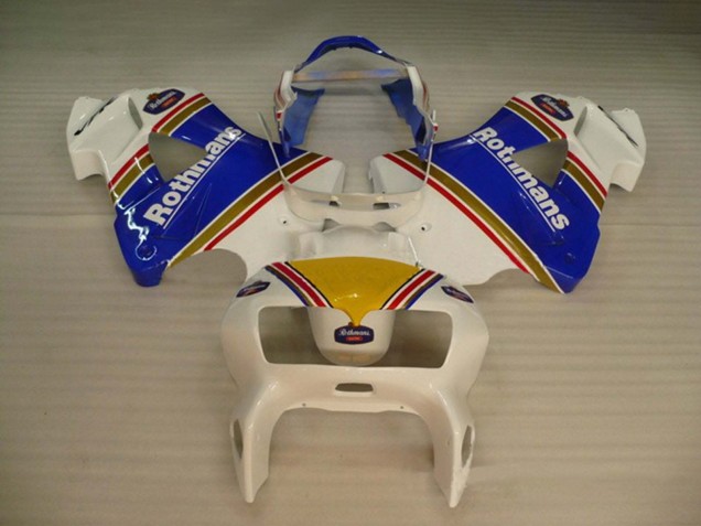 Carenagens Moto Honda VFR 800 1998-2001 - Branco Azul Ouro Rothmans