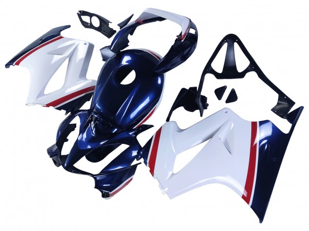 Carenagens Moto Honda VFR 800 2002-2013 - Branco Vermelho Azul Escuro