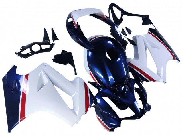 Carenagens Moto Honda VFR 800 2002-2013 - Branco Vermelho Azul Escuro