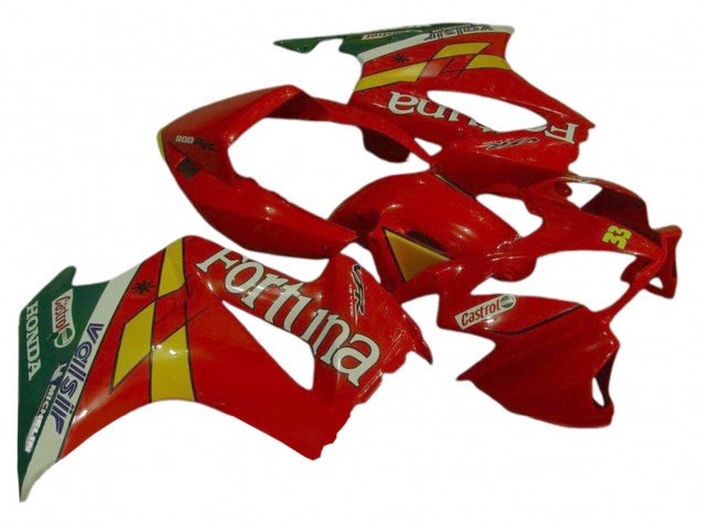 Carenagens Moto Honda VFR 800 2002-2013 - Vermelho Amarelo Verde Fortuna Castrol Valsir 33